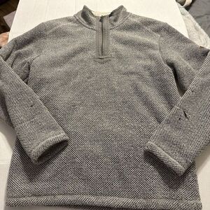 Orvis Men's 1/4 Zip Fleece Sherpa Lined Pullover Sweatshirt Gray Medium READ